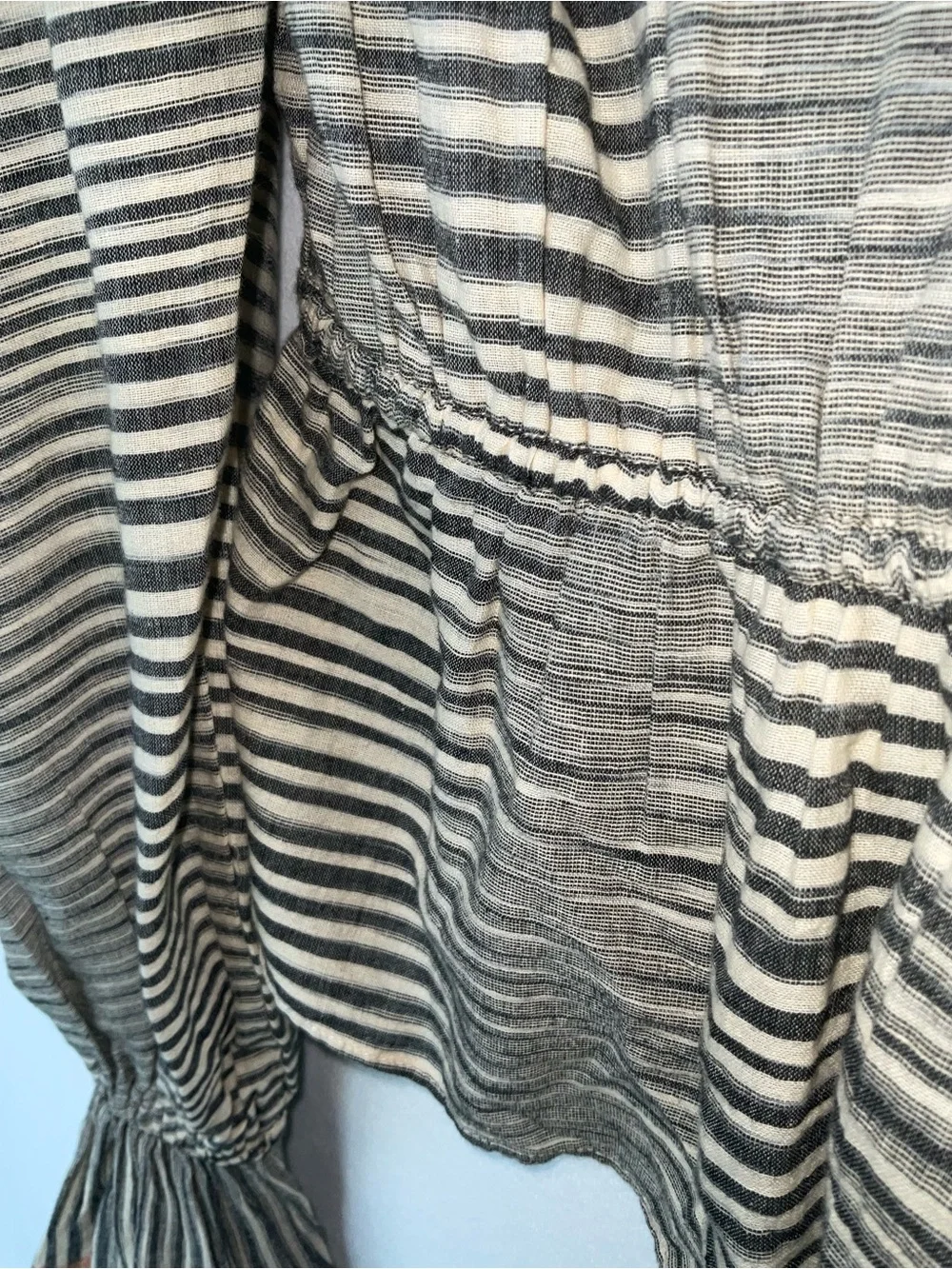 Ulla Johnson Ophelia Striped V-Neck Peplum Blouse